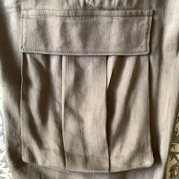 Piazza Sempione Linen Blend Cropped Cargo Pants - Picture 6 of 6